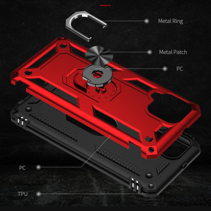 For Samsung Galaxy A22 4G Shockproof TPU + PC Protective Case with 360 Degree Rotating Holder(Red) by buy2fix