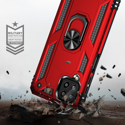 For Samsung Galaxy A22 4G Shockproof TPU + PC Protective Case with 360 Degree Rotating Holder(Red) by buy2fix
