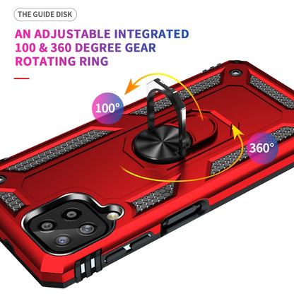 For Samsung Galaxy A22 4G Shockproof TPU + PC Protective Case with 360 Degree Rotating Holder(Red) by buy2fix