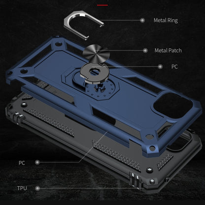 For Samsung Galaxy A22 5G Shockproof TPU + PC Protective Case with 360 Degree Rotating Holder(Blue) by buy2fix