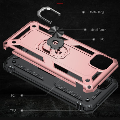 For Samsung Galaxy A22 5G Shockproof TPU + PC Protective Case with 360 Degree Rotating Holder(Rose Gold) by buy2fix