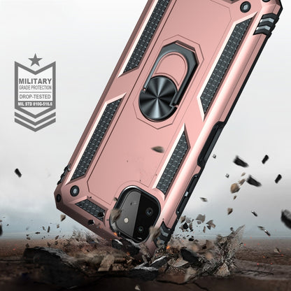 For Samsung Galaxy A22 5G Shockproof TPU + PC Protective Case with 360 Degree Rotating Holder(Rose Gold) by buy2fix