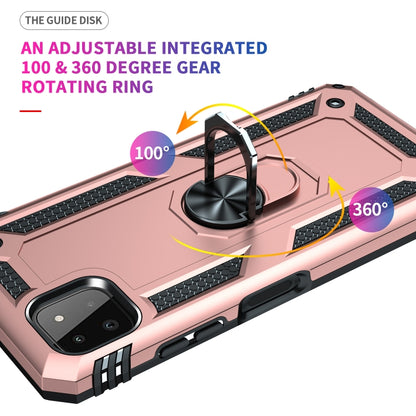 For Samsung Galaxy A22 5G Shockproof TPU + PC Protective Case with 360 Degree Rotating Holder(Rose Gold) by buy2fix