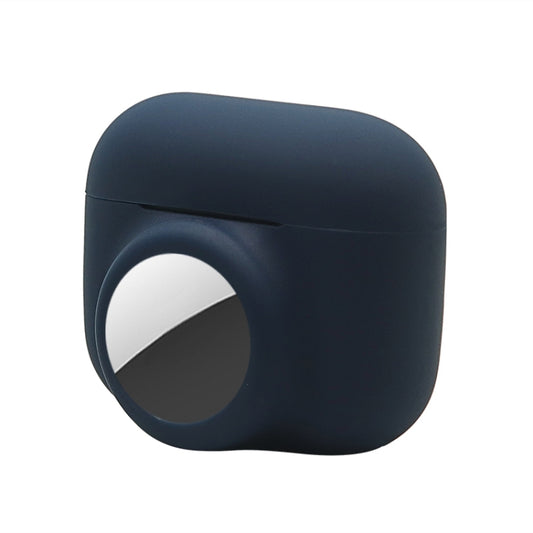 2 in 1 Shockproof Full Coverage Silicone Protective Case For AirPods Pro / AirTag(Dark Blue) by buy2fix