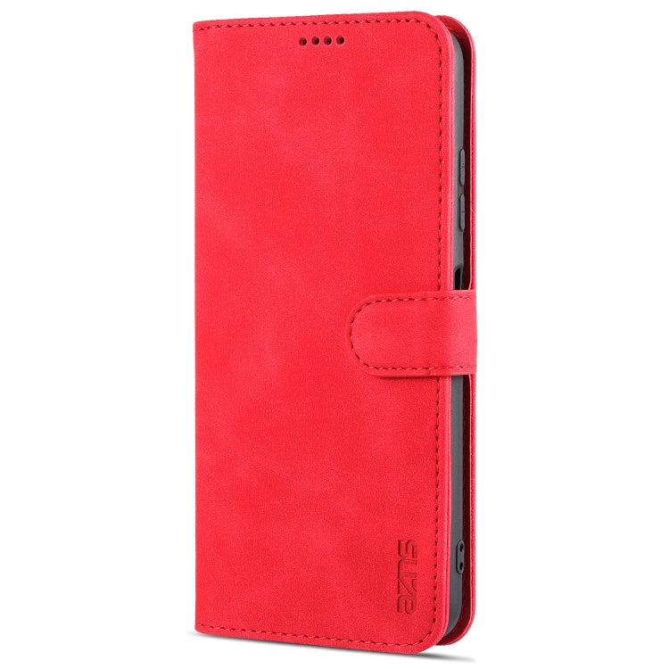 For Samsung Galaxy A22 5G AZNS Skin Feel Calf Texture Horizontal Flip Leather Case with Card Slots & Holder & Wallet(Red) by AZNS