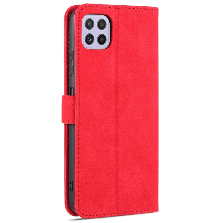 For Samsung Galaxy A22 5G AZNS Skin Feel Calf Texture Horizontal Flip Leather Case with Card Slots & Holder & Wallet(Red) by AZNS