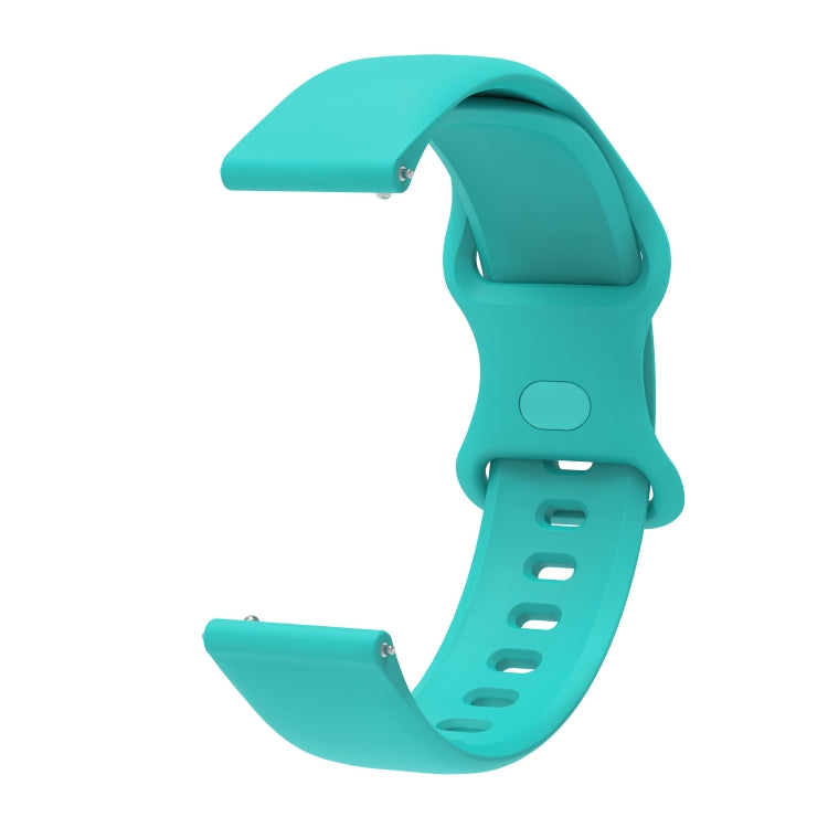 For Huawei Watch 2 Internal Reverse Buckle Silicone Watch Band, Size:20mm(Teal) by buy2fix