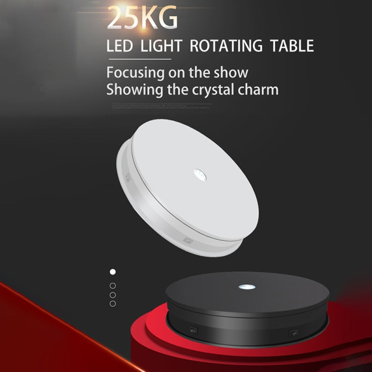 30cm Electric Rotating Turntable Display Stand  LED Light Video Shooting Props Turntable, Power Plug:220V EU Plug(White) - Camera Accessories by buy2fix | Online Shopping UK | buy2fix