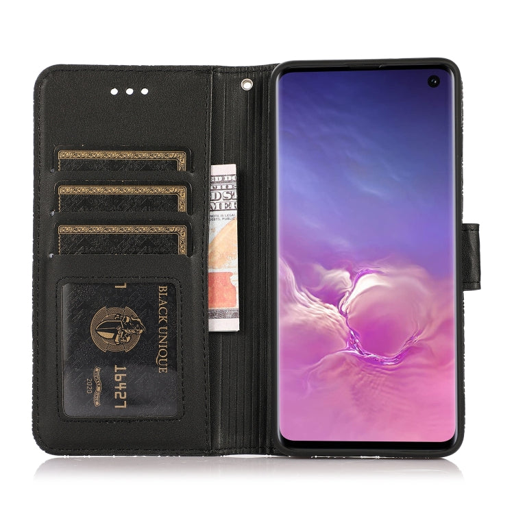 For Samsung Galaxy S10+ Skin Feel Embossed Sunflower Horizontal Flip Leather Case with Holder & Card Slots & Wallet & Lanyard(Black) by buy2fix
