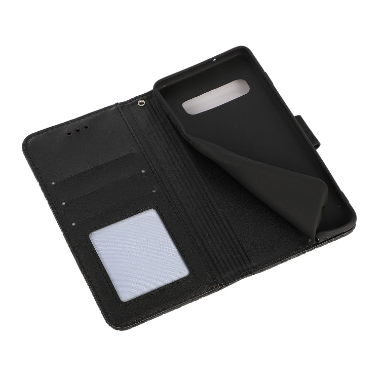 For Samsung Galaxy S10+ Skin Feel Embossed Sunflower Horizontal Flip Leather Case with Holder & Card Slots & Wallet & Lanyard(Black) by buy2fix