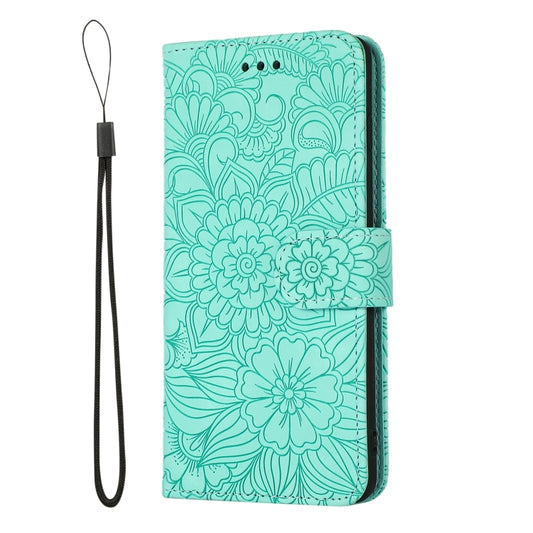 For Samsung Galaxy S10e Skin Feel Embossed Sunflower Horizontal Flip Leather Case with Holder & Card Slots & Wallet & Lanyard(Green) by buy2fix