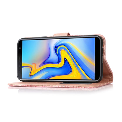 For Samsung Galaxy J6 Skin Feel Embossed Sunflower Horizontal Flip Leather Case with Holder & Card Slots & Wallet & Lanyard(Rose Gold) by buy2fix