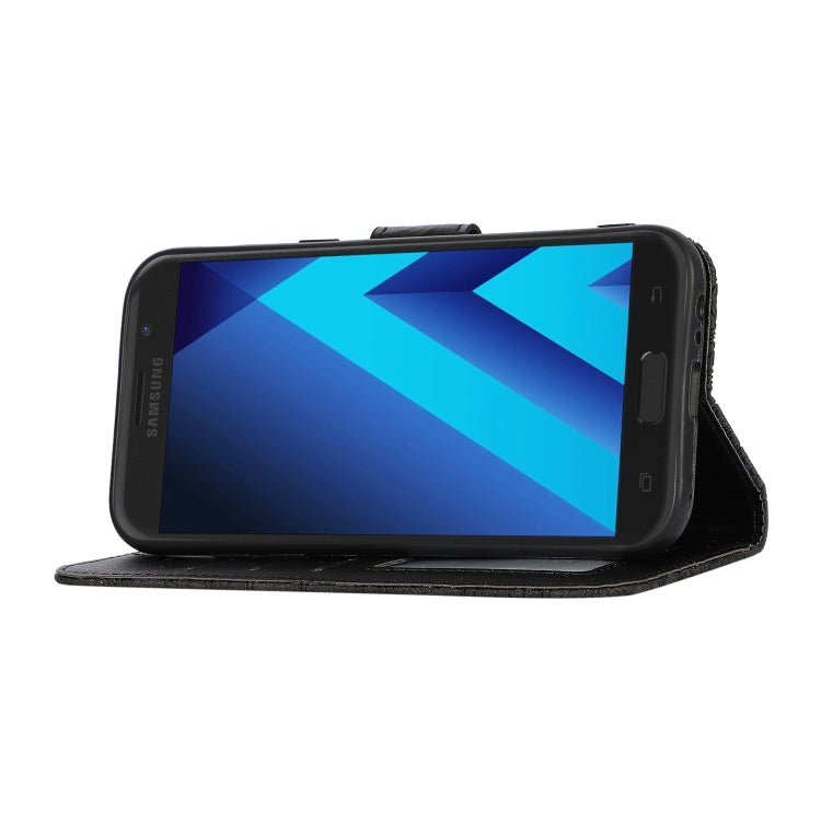 For Samsung Galaxy A5 (2017) Skin Feel Embossed Sunflower Horizontal Flip Leather Case with Holder & Card Slots & Wallet & Lanyard(Black) by buy2fix