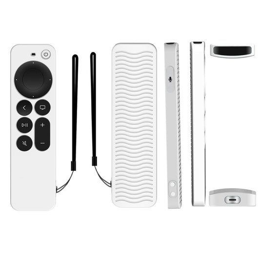 Silicone Protective Case Cover For Apple TV 4K 4th Siri Remote Controller(Luminous White) by buy2fix