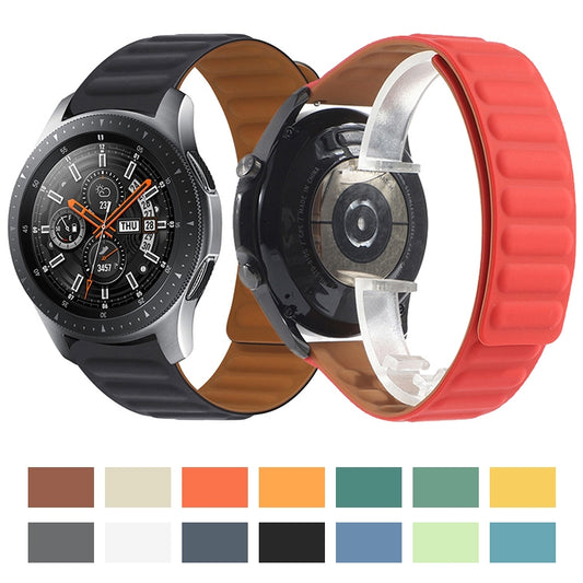 For Samsung Galaxy Watch 3 41mm Silicone Magnetic Watch Band(Khaki) by buy2fix