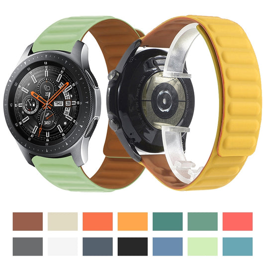 For Samsung Galaxy Watch 3 45mm Silicone Magnetic Watch Band(Orange Yellow) by buy2fix