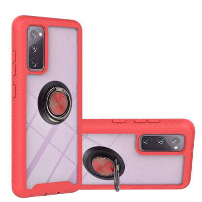 For Samsung Galaxy S20 FE 4G / 5G Starry Sky Solid Color Series Shockproof PC + TPU Protective Case with Ring Holder & Magnetic Function(Red) by buy2fix