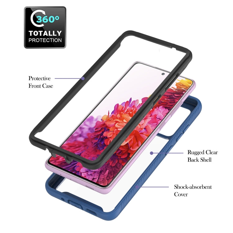 For Samsung Galaxy S20 FE 4G / 5G Starry Sky Solid Color Series Shockproof PC + TPU Protective Case with Ring Holder & Magnetic Function(Blue) by buy2fix