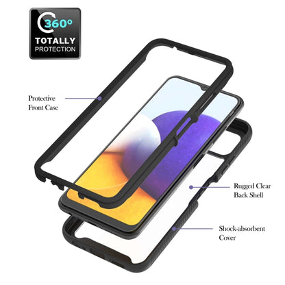 For Samsung Galaxy A22 5G Starry Sky Solid Color Series Shockproof PC + TPU Protective Case with Ring Holder & Magnetic Function(Black) by buy2fix