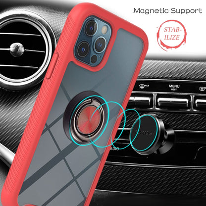 For Samsung Galaxy A22 5G Starry Sky Solid Color Series Shockproof PC + TPU Protective Case with Ring Holder & Magnetic Function(Red) by buy2fix