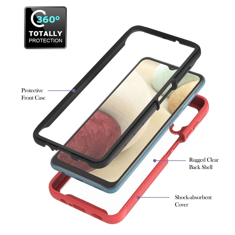 For Samsung Galaxy A12 Starry Sky Solid Color Series Shockproof PC + TPU Protective Case with Ring Holder & Magnetic Function(Red) by buy2fix