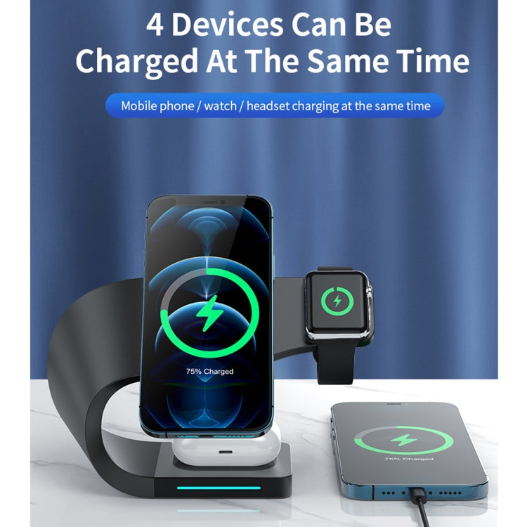 4 In 1 Multi-function Smart Magnetic Wireless Charger for iPhone & iWatches & AirPods(Black) - Apple Accessories by buy2fix | Online Shopping UK | buy2fix