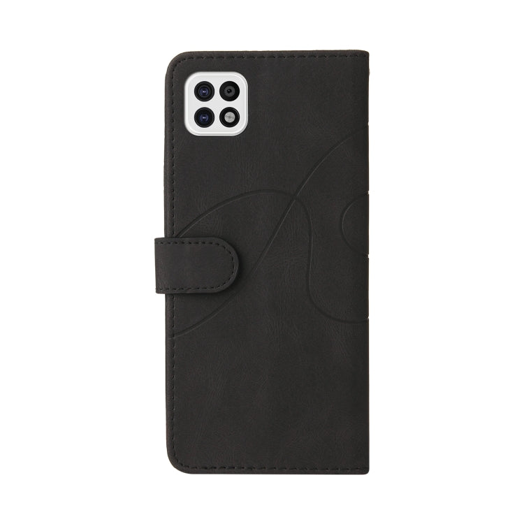 For Samsung Galaxy A22 5G Dual-color Splicing Horizontal Flip PU Leather Case with Holder & Card Slots & Wallet(Black) by buy2fix