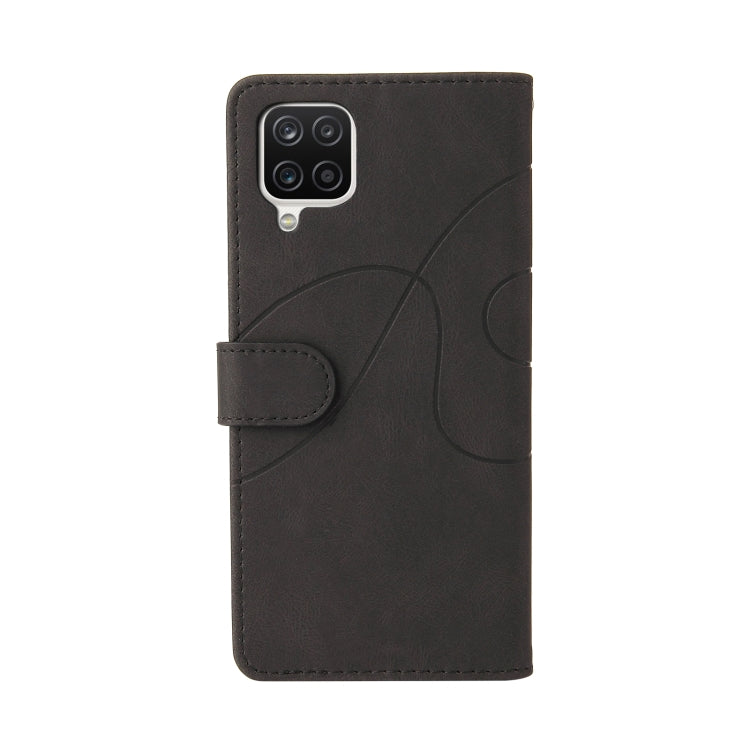 For Samsung Galaxy A12 5G Dual-color Splicing Horizontal Flip PU Leather Case with Holder & Card Slots & Wallet(Black) by buy2fix