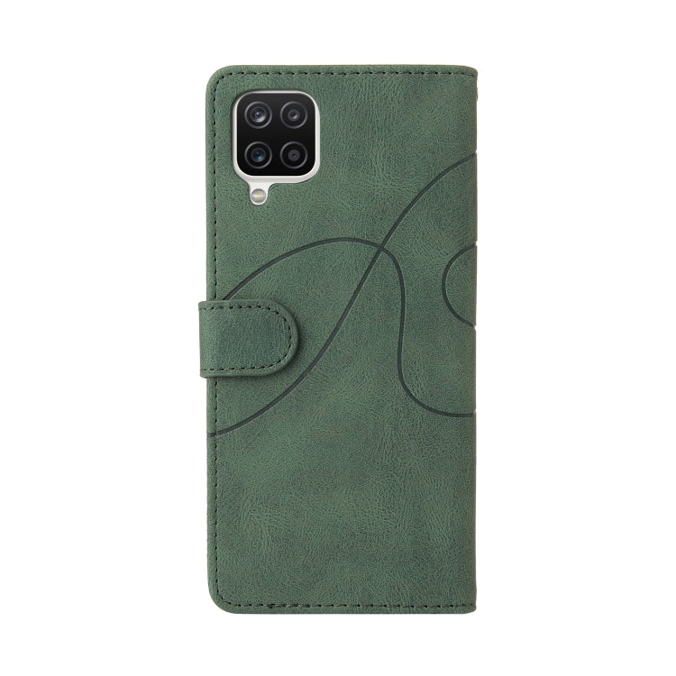 For Samsung Galaxy A12 5G Dual-color Splicing Horizontal Flip PU Leather Case with Holder & Card Slots & Wallet(Green) by buy2fix