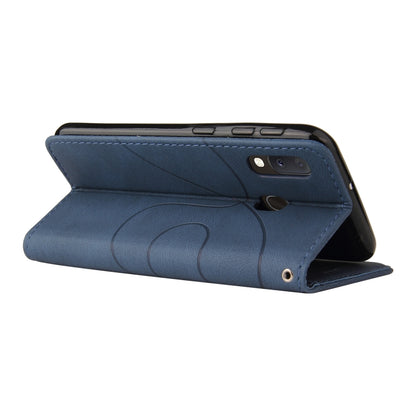 For Samsung Galaxy A20e Dual-color Splicing Horizontal Flip PU Leather Case with Holder & Card Slots & Wallet(Blue) by buy2fix