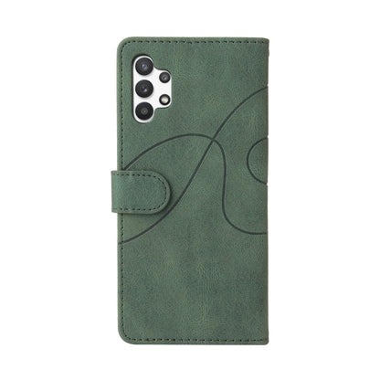 For Samsung Galaxy A32 5G Dual-color Splicing Horizontal Flip PU Leather Case with Holder & Card Slots & Wallet(Green) by buy2fix