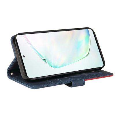 For Samsung Galaxy Note10 Lite / A81 Dual-color Splicing Horizontal Flip PU Leather Case with Holder & Card Slots & Wallet(Blue) by buy2fix