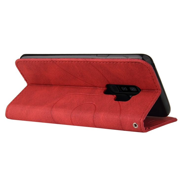 For Samsung Galaxy S9+ Dual-color Splicing Horizontal Flip PU Leather Case with Holder & Card Slots & Wallet(Red) by buy2fix