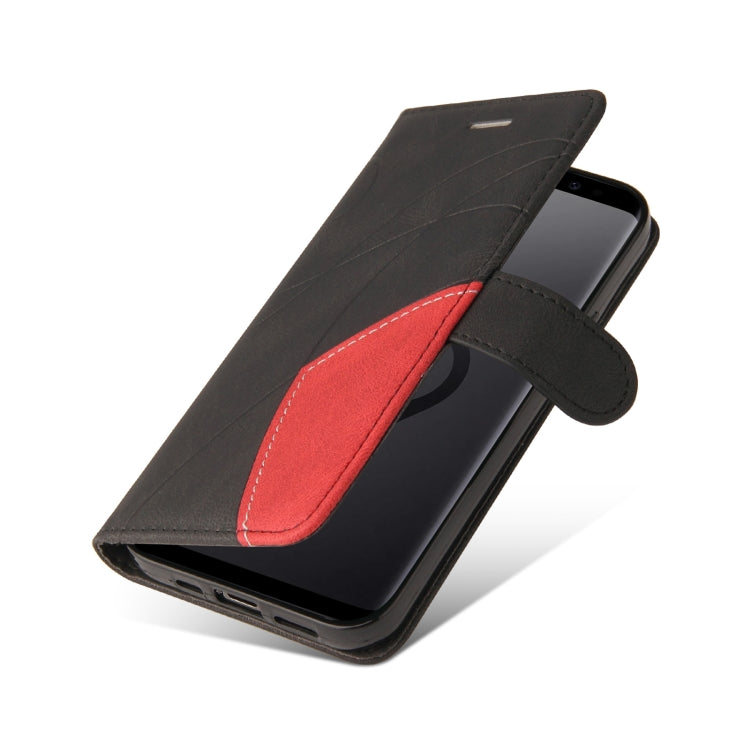 For Samsung Galaxy S9+ Dual-color Splicing Horizontal Flip PU Leather Case with Holder & Card Slots & Wallet(Black) by buy2fix