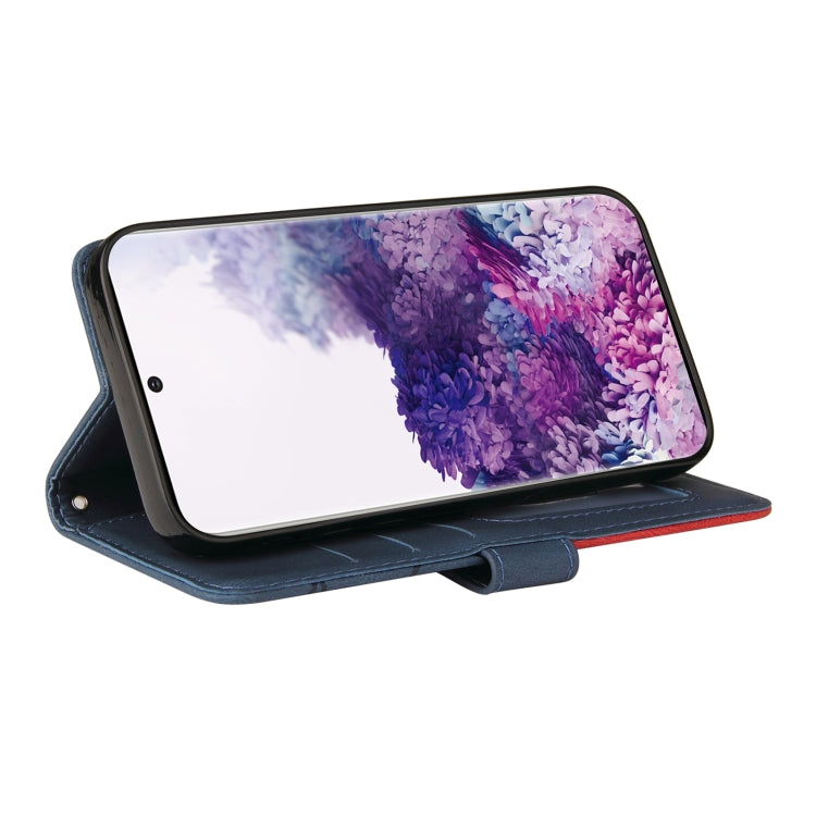 For Samsung Galaxy S20 Dual-color Splicing Horizontal Flip PU Leather Case with Holder & Card Slots & Wallet(Blue) by buy2fix