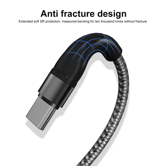PD 60W USB-C / Type-C to USB-C / Type-C Fast Charging Nylon Braided Data Cable, Cable Length:1m(Black) by buy2fix