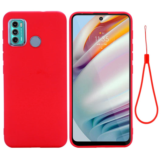 For Motorola Moto G60 Solid Color Liquid Silicone Dropproof Full Coverage Protective Case(Red) by buy2fix