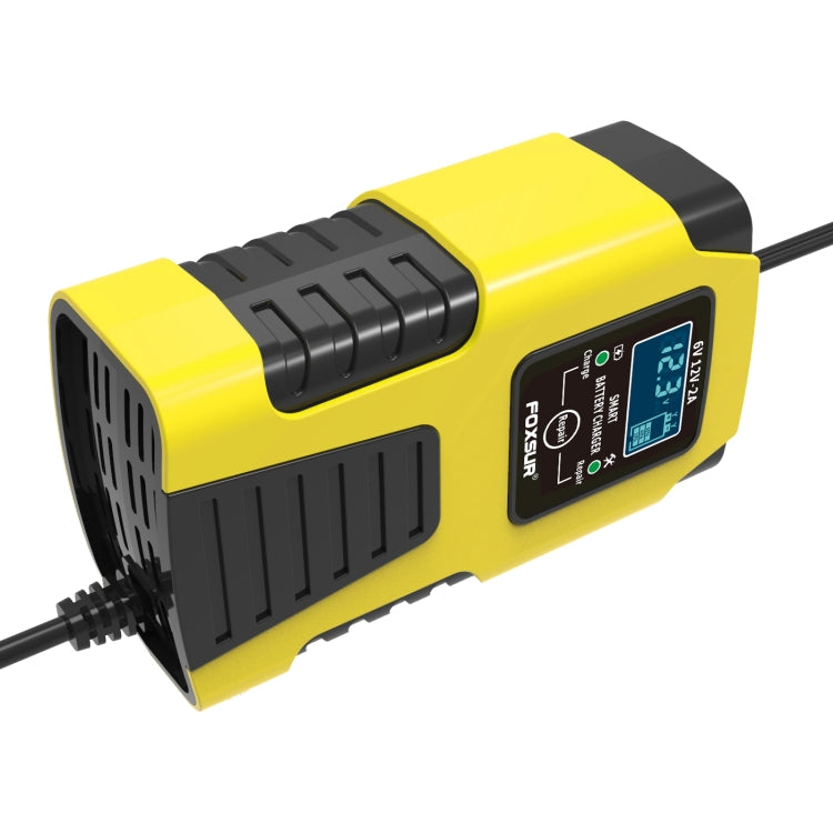 FOXSUR 2A / 6V / 12V Car / Motorcycle 3-stage Full Smart Battery Charger, Plug Type:UK Plug(Yellow) - In Car by FOXSUR | Online Shopping UK | buy2fix