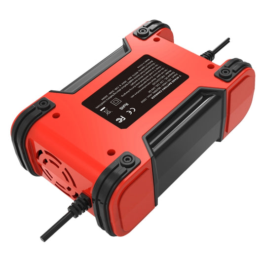 FOXSUR 12A / 12V / 24V Car / Motorcycle 7-stage Lead-acid Battery AGM Charger, Plug Type:UK Plug(Red) by FOXSUR