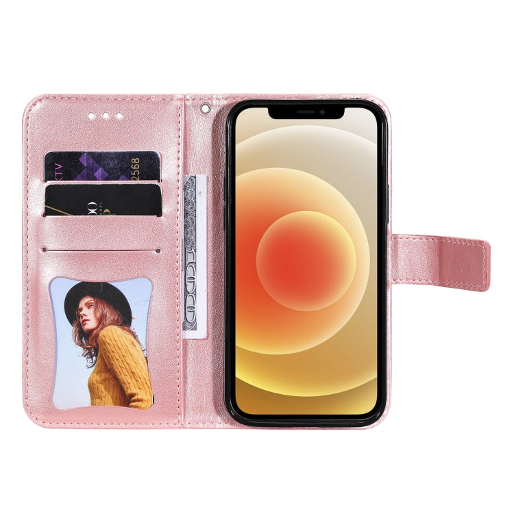 For OPPO Reno 6 Pro+ 5G 7-petal Flowers Embossing Pattern Horizontal Flip PU Leather Case with Holder & Card Slots & Wallet & Photo Frame(Rose Gold) - OPPO Cases by buy2fix | Online Shopping UK | buy2fix