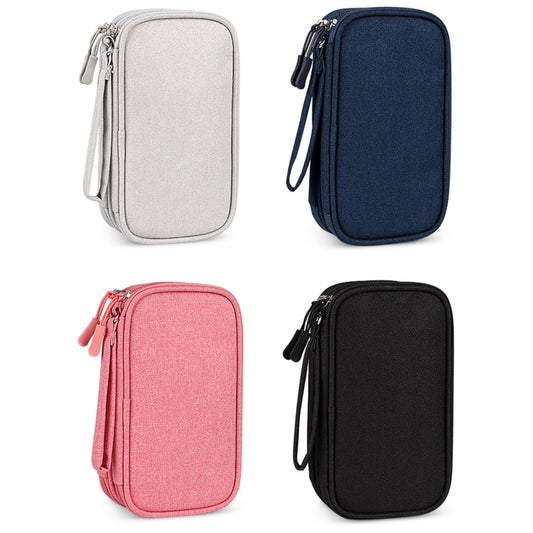SM05 Double-layer Digital Accessory Storage Bag with Lanyard(Black) by buy2fix
