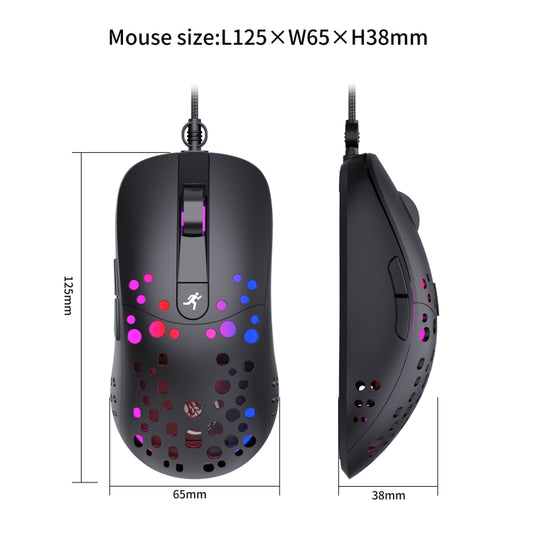 HXSJ A904 RGB Light Macro Programming Mechanical Gaming Wired Mouse(Black) by HXSJ