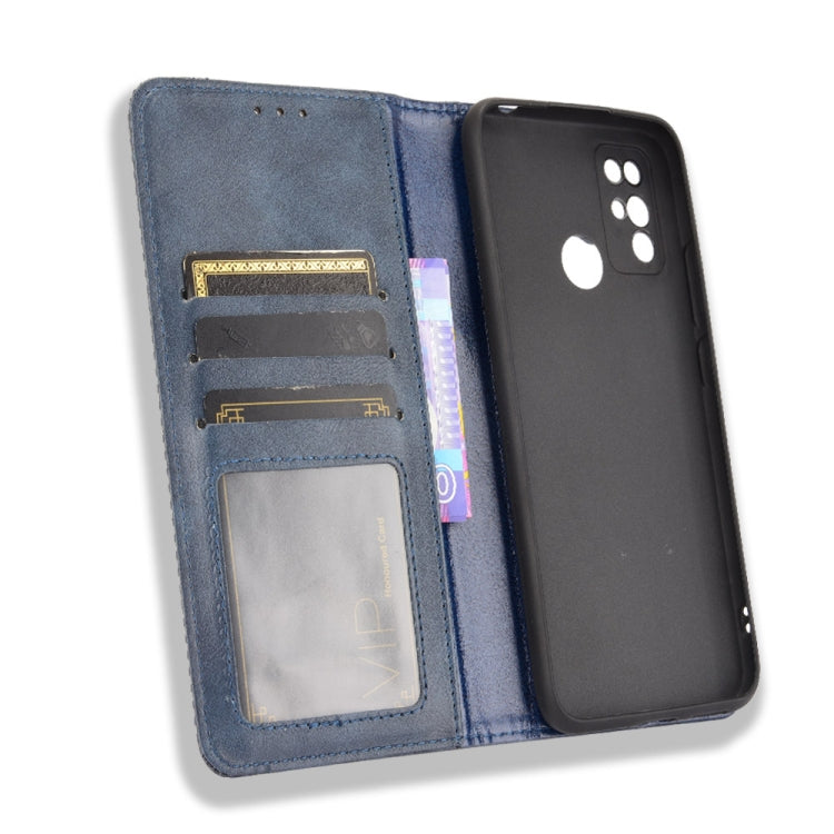 For Doogee X96 Pro Magnetic Buckle Retro Crazy Horse Texture Horizontal Flip Leather Case with Holder & Card Slots & Photo Frame(Blue) - More Brand by buy2fix | Online Shopping UK | buy2fix