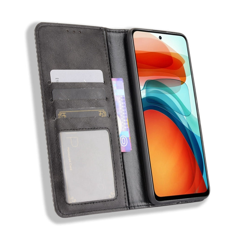 For Xiaomi Redmi Note 10 Pro 5G / Poco X3 GT Magnetic Buckle Retro Crazy Horse Texture Horizontal Flip Leather Case with Holder & Card Slots & Photo Frame(Black) - Xiaomi Cases by buy2fix | Online Shopping UK | buy2fix