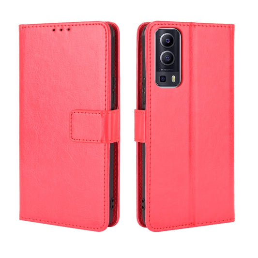 For vivo Y72 5G / iQOO Z3 Crazy Horse Texture Horizontal Flip Leather Case with Holder & Card Slots & Lanyard(Red) - OPPO Cases by buy2fix | Online Shopping UK | buy2fix