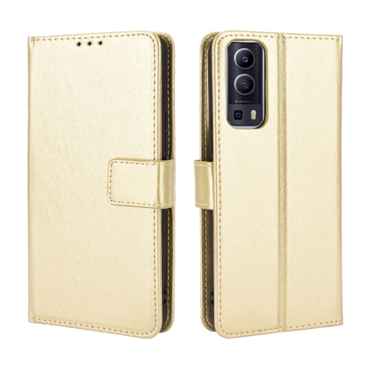 For vivo Y72 5G / iQOO Z3 Crazy Horse Texture Horizontal Flip Leather Case with Holder & Card Slots & Lanyard(Gold) - OPPO Cases by buy2fix | Online Shopping UK | buy2fix