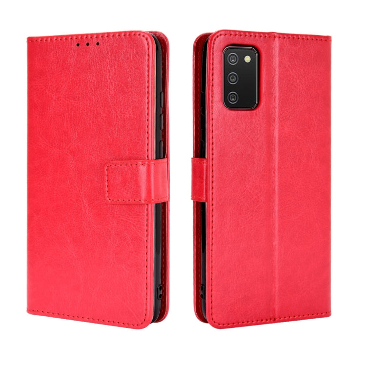 For Samsung Galaxy A03s 164mm Crazy Horse Texture Horizontal Flip Leather Case with Holder & Card Slots & Lanyard(Red) by buy2fix