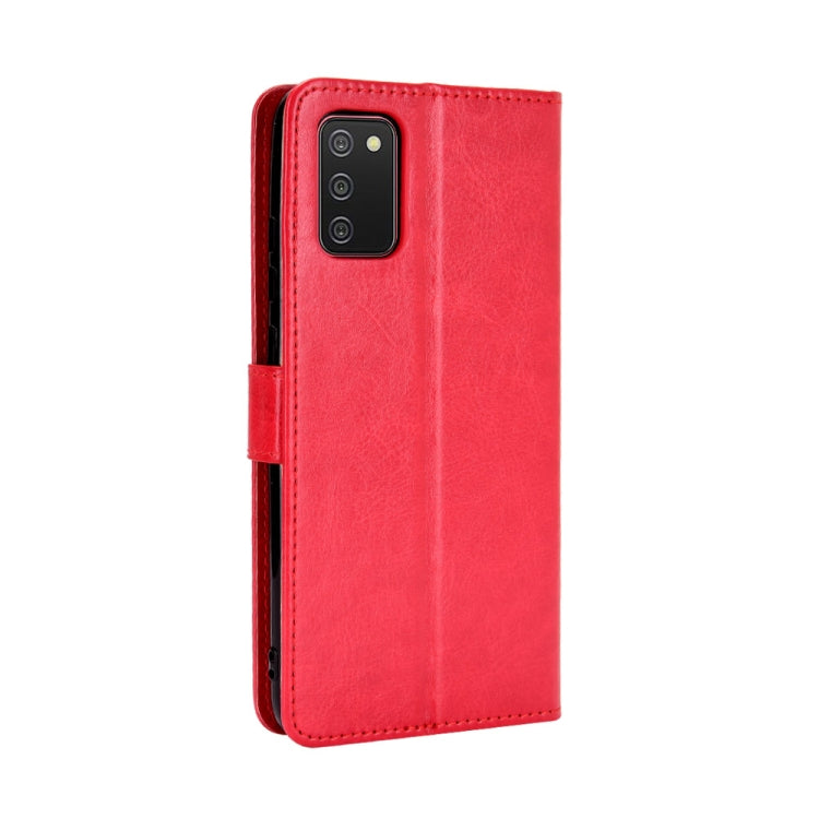 For Samsung Galaxy A03s 164mm Crazy Horse Texture Horizontal Flip Leather Case with Holder & Card Slots & Lanyard(Red) by buy2fix
