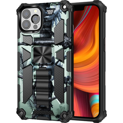 For iPhone 13 Pro Camouflage Armor Kickstand TPU + PC Magnetic Phone Case (Light Green) - iPhone 13 Pro Cases by buy2fix | Online Shopping UK | buy2fix