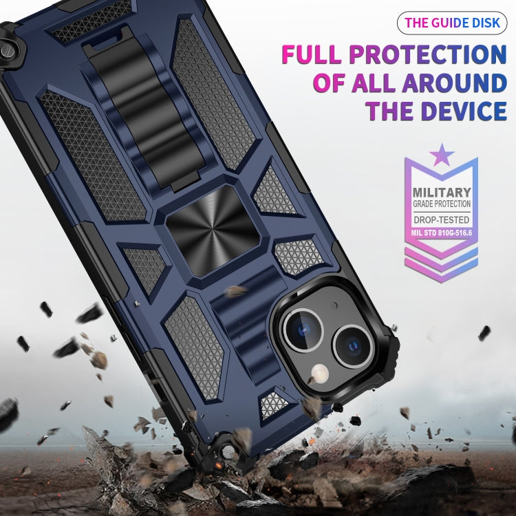 For iPhone 13 mini Armor Shockproof TPU + PC Magnetic Protective Case with Holder (Silver) - iPhone 13 mini Cases by buy2fix | Online Shopping UK | buy2fix